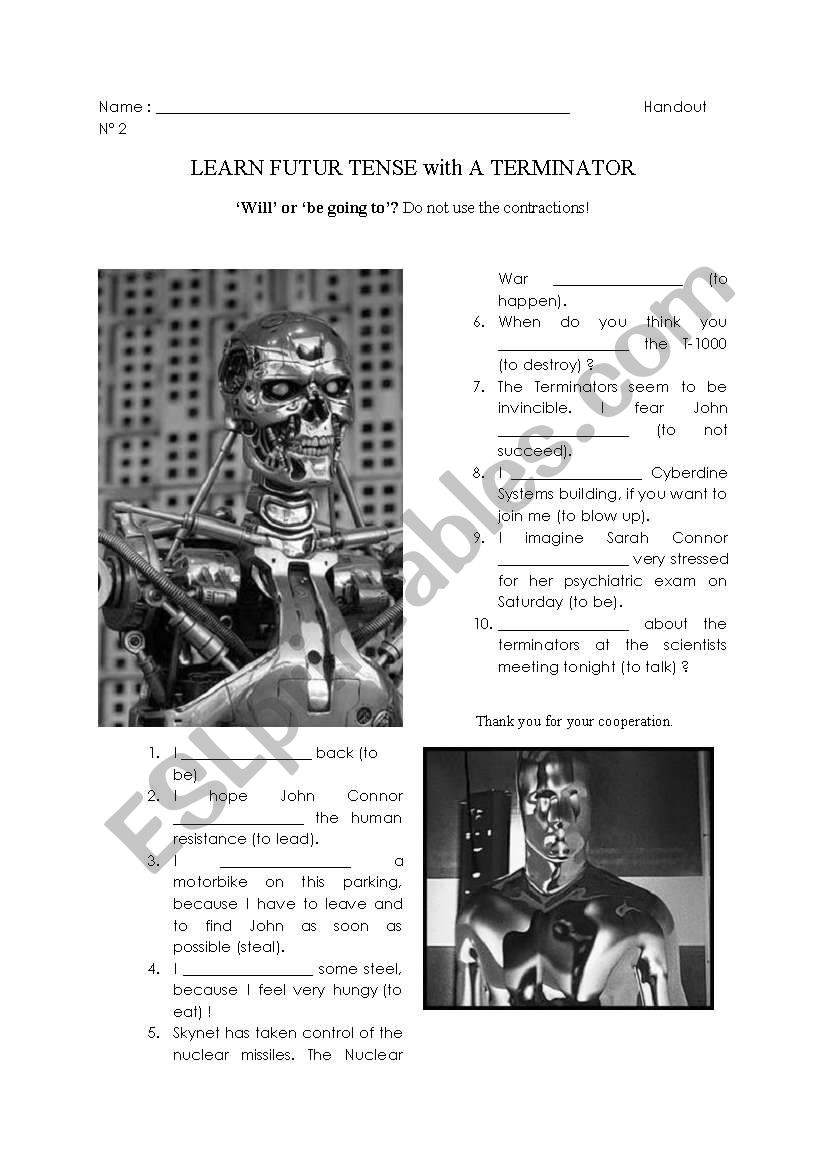 Learn Future Tense With A Terminator !