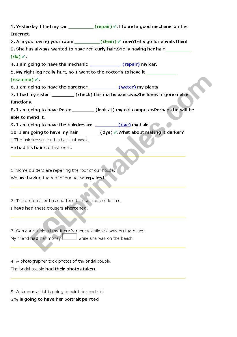 text - mixed tenses worksheet