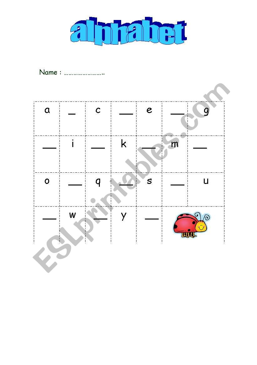 alphabet worksheet