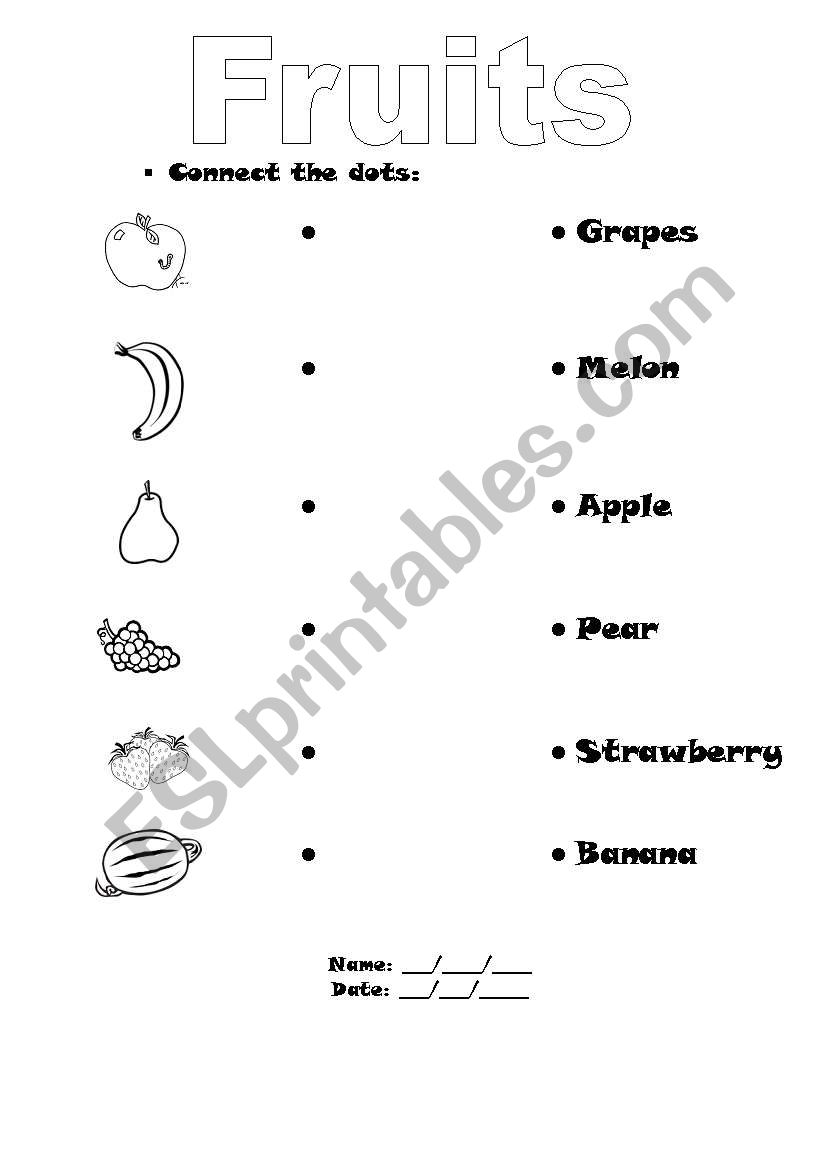 Fruits  worksheet