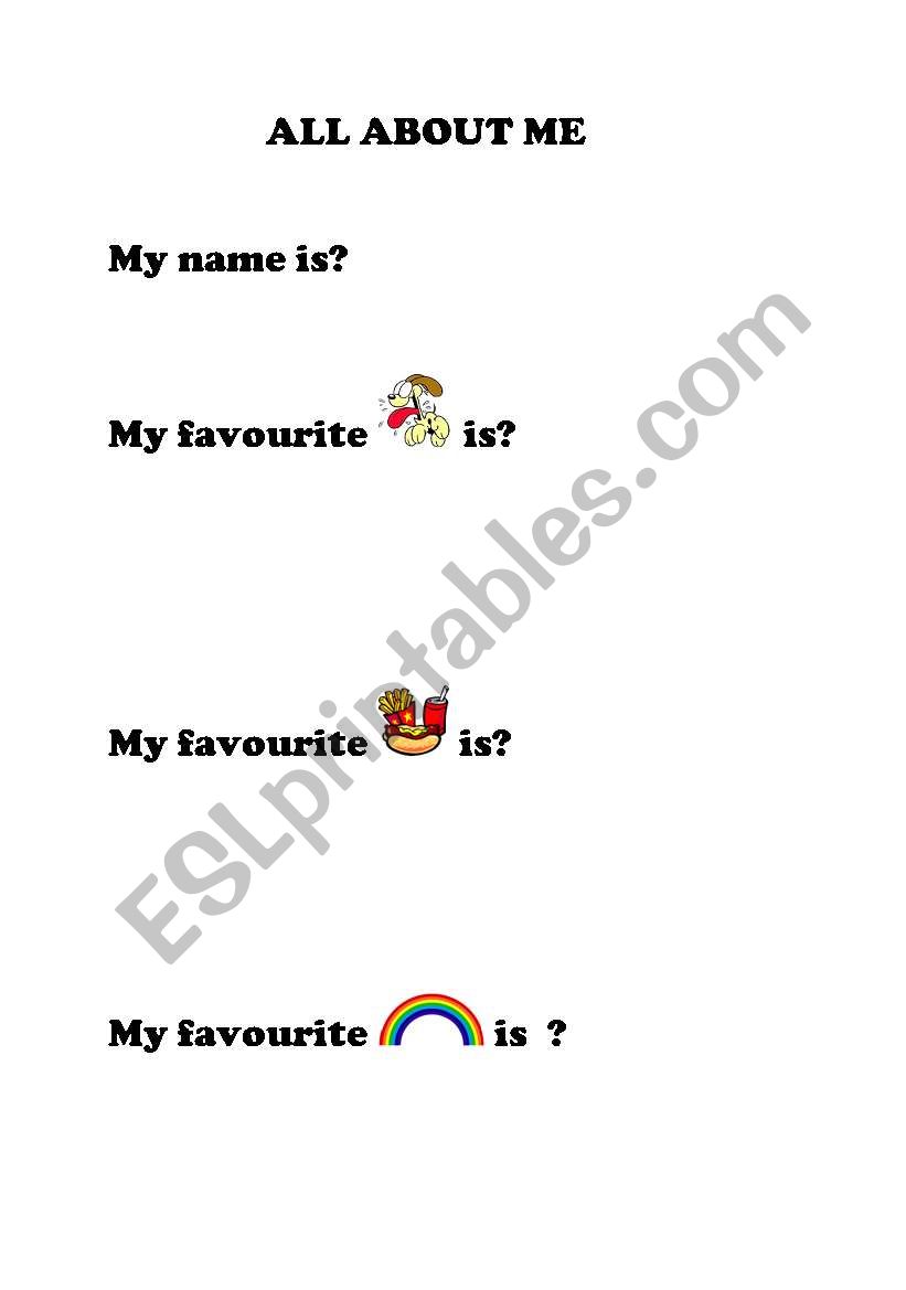 ALL ABOUT ME worksheet