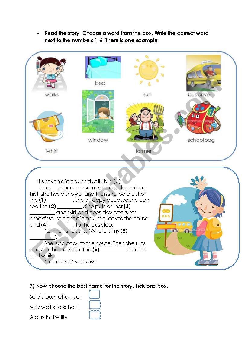 Sally´s Story Esl Worksheet By Dido 