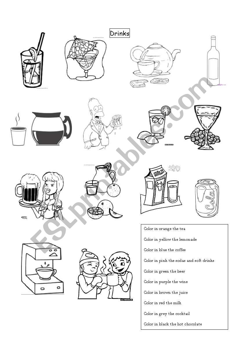 Drinks worksheet