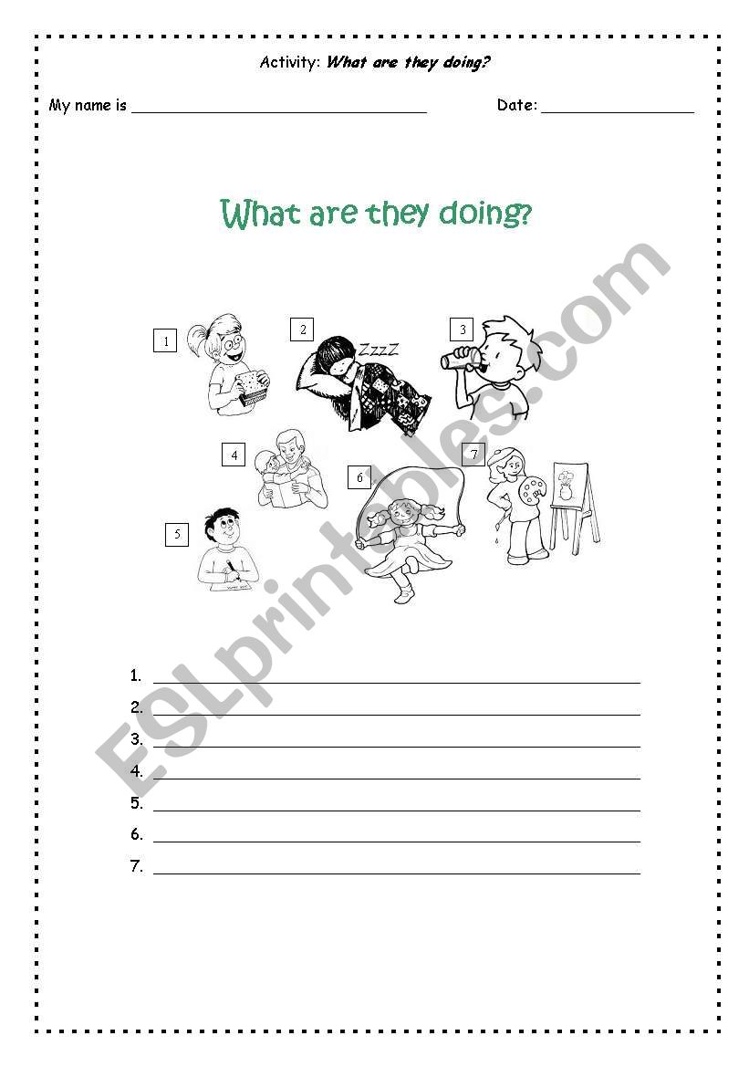 What are they doing? worksheet