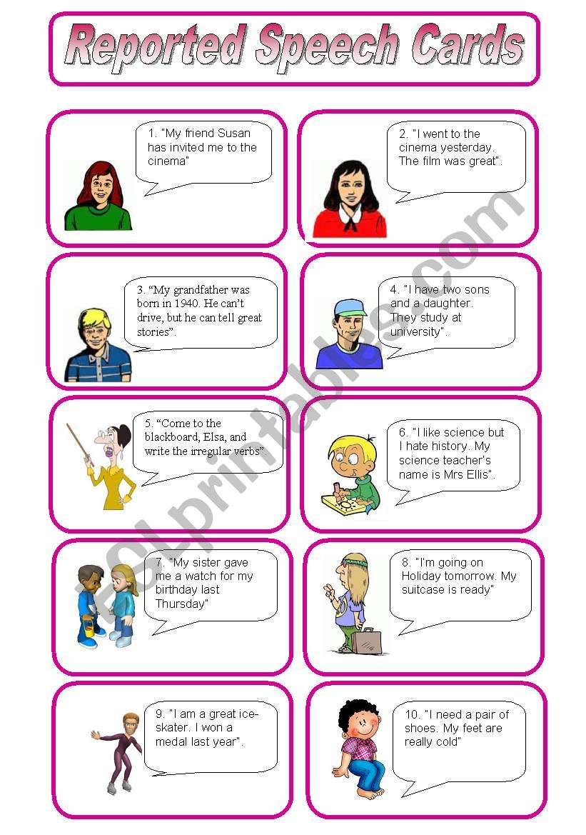 Reported Questions Speaking Activities