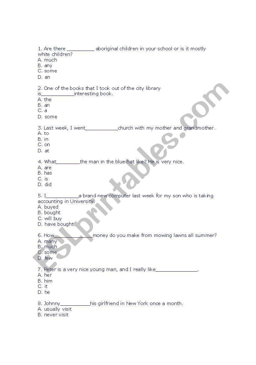 Test worksheet