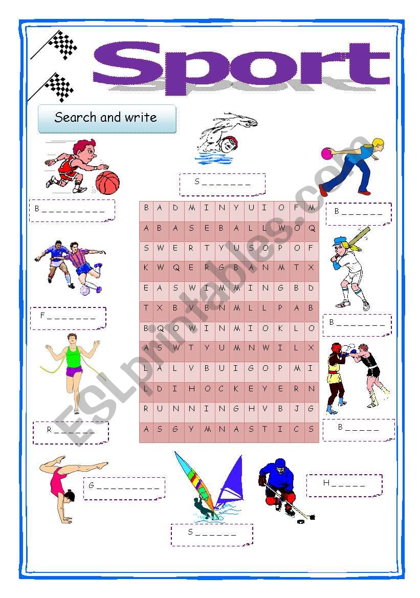 Sport worksheet