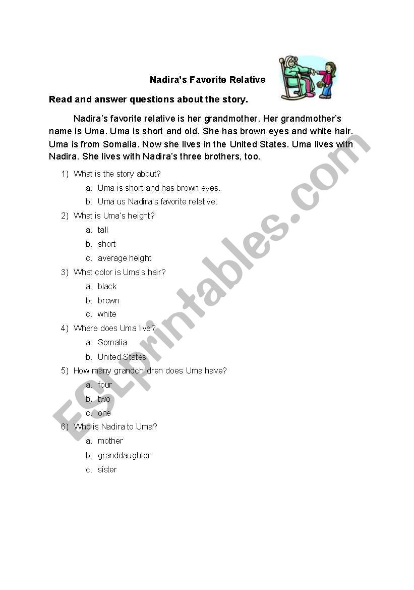 Family Reading Practice worksheet