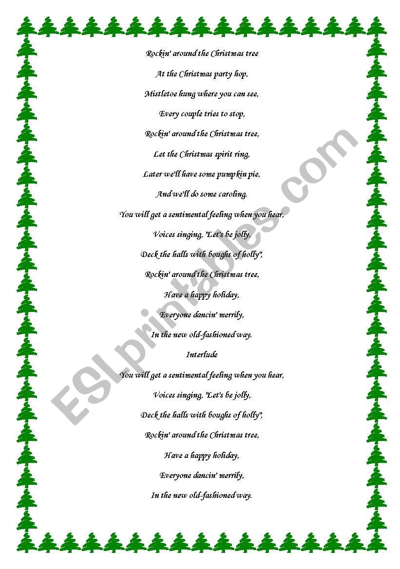 English worksheets: Rocking around the Christmas tree