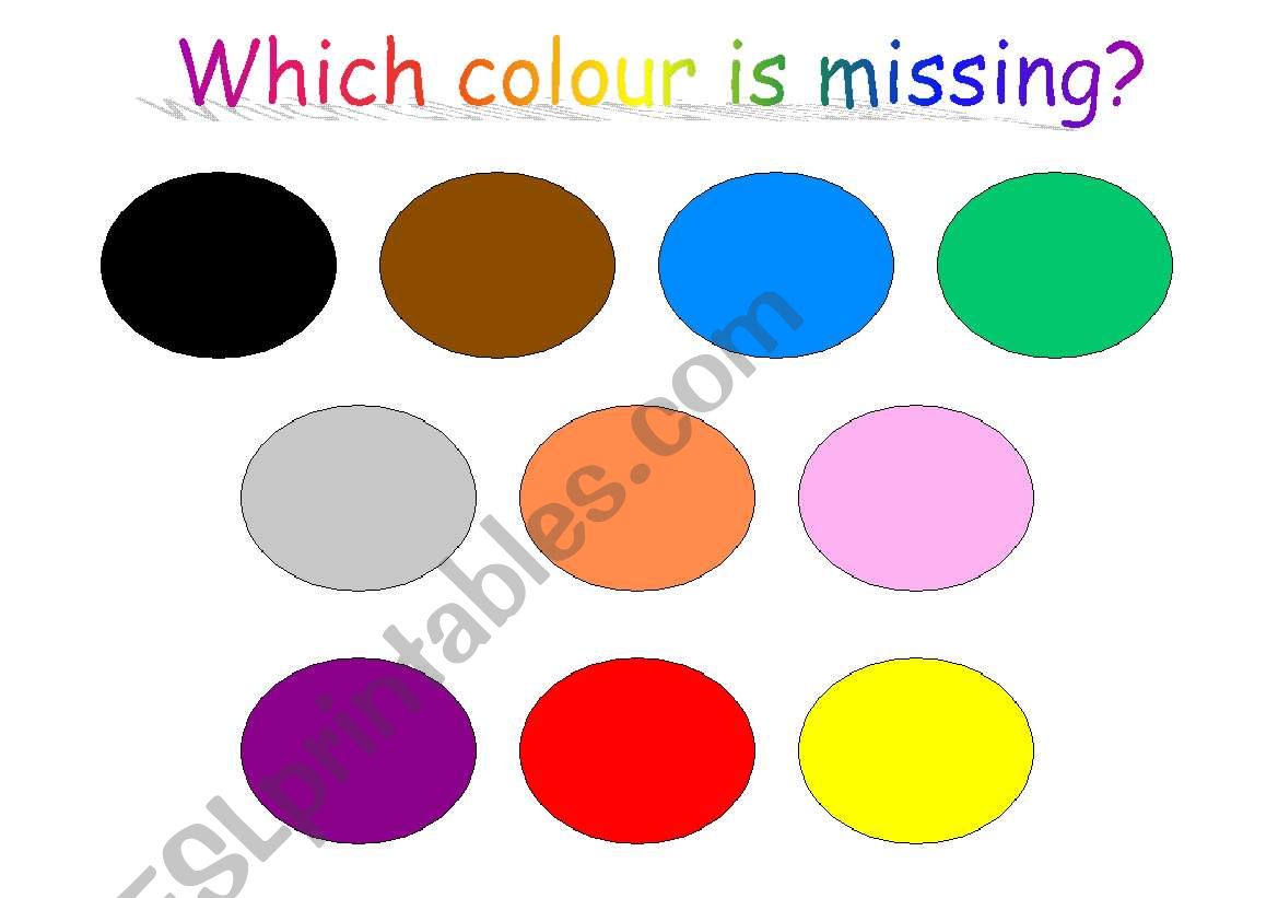 Which colour is missing? worksheet