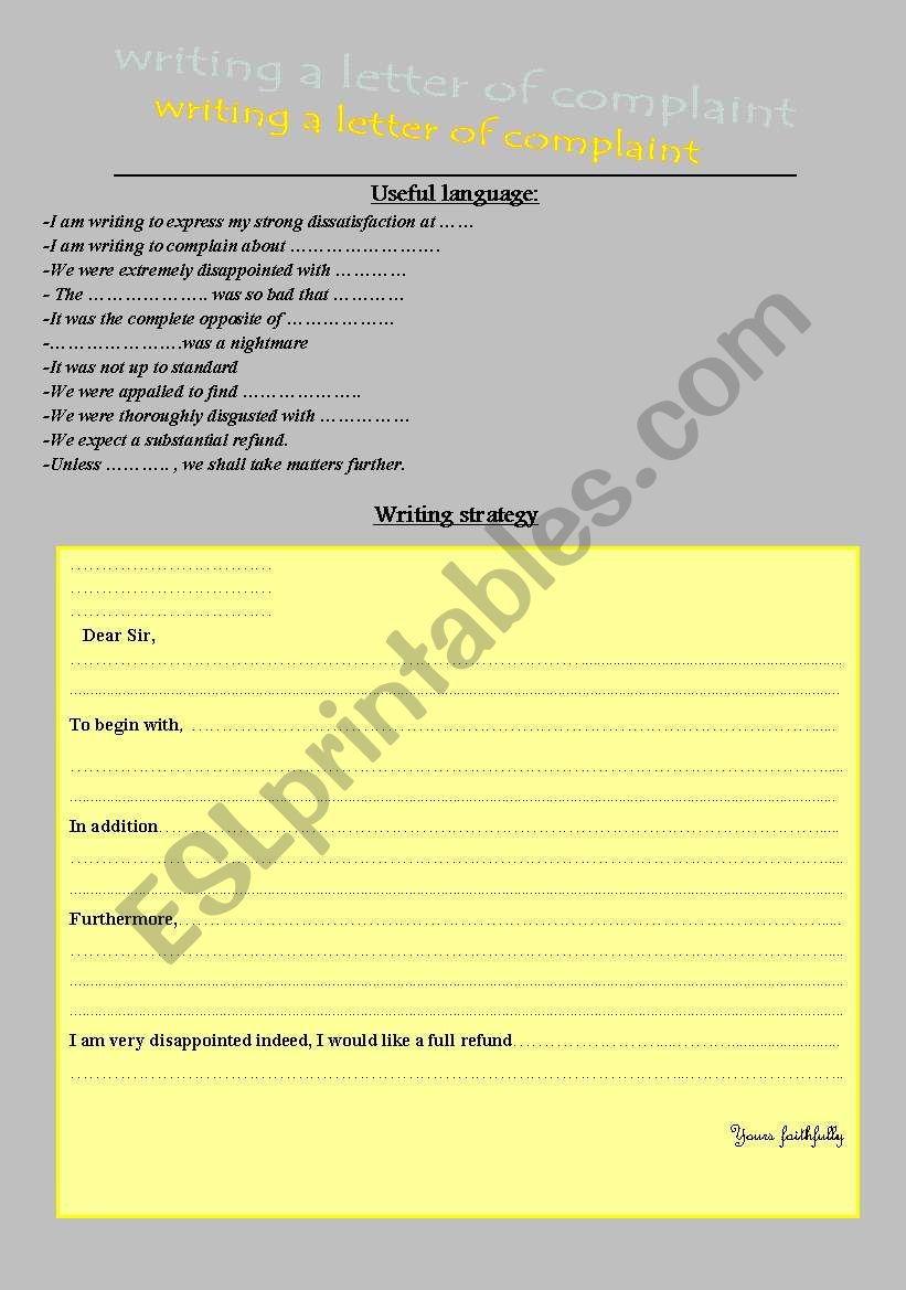 letter-of-complaint-esl-worksheet-by-marylay