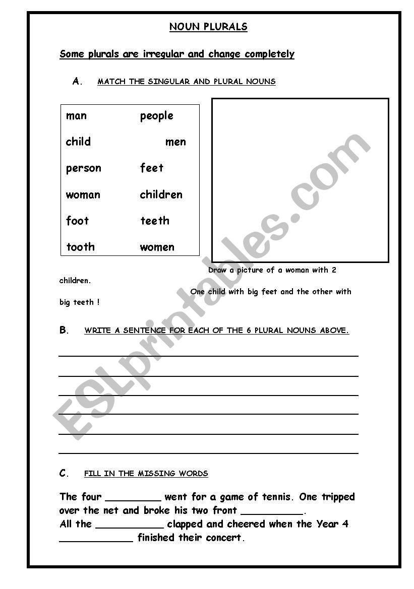 NOUN PLURALS worksheet