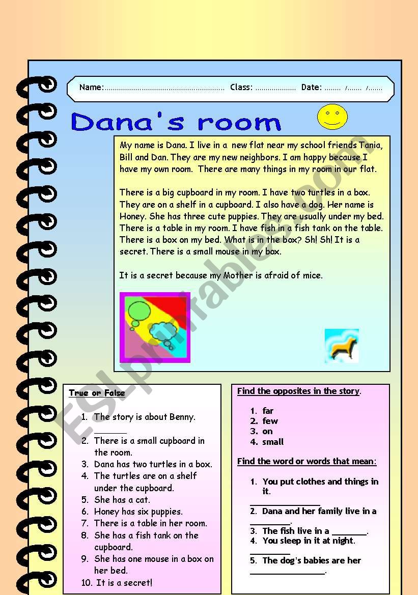 Danas room worksheet