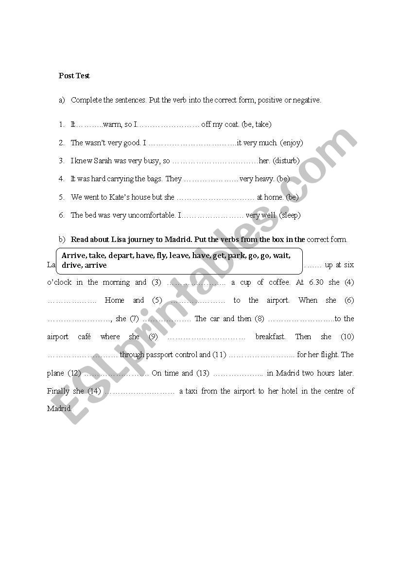 simple past tense exercise worksheet