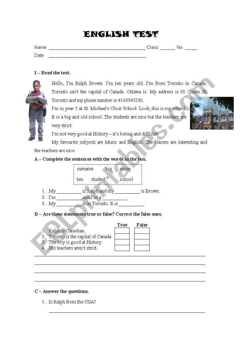 Test worksheet