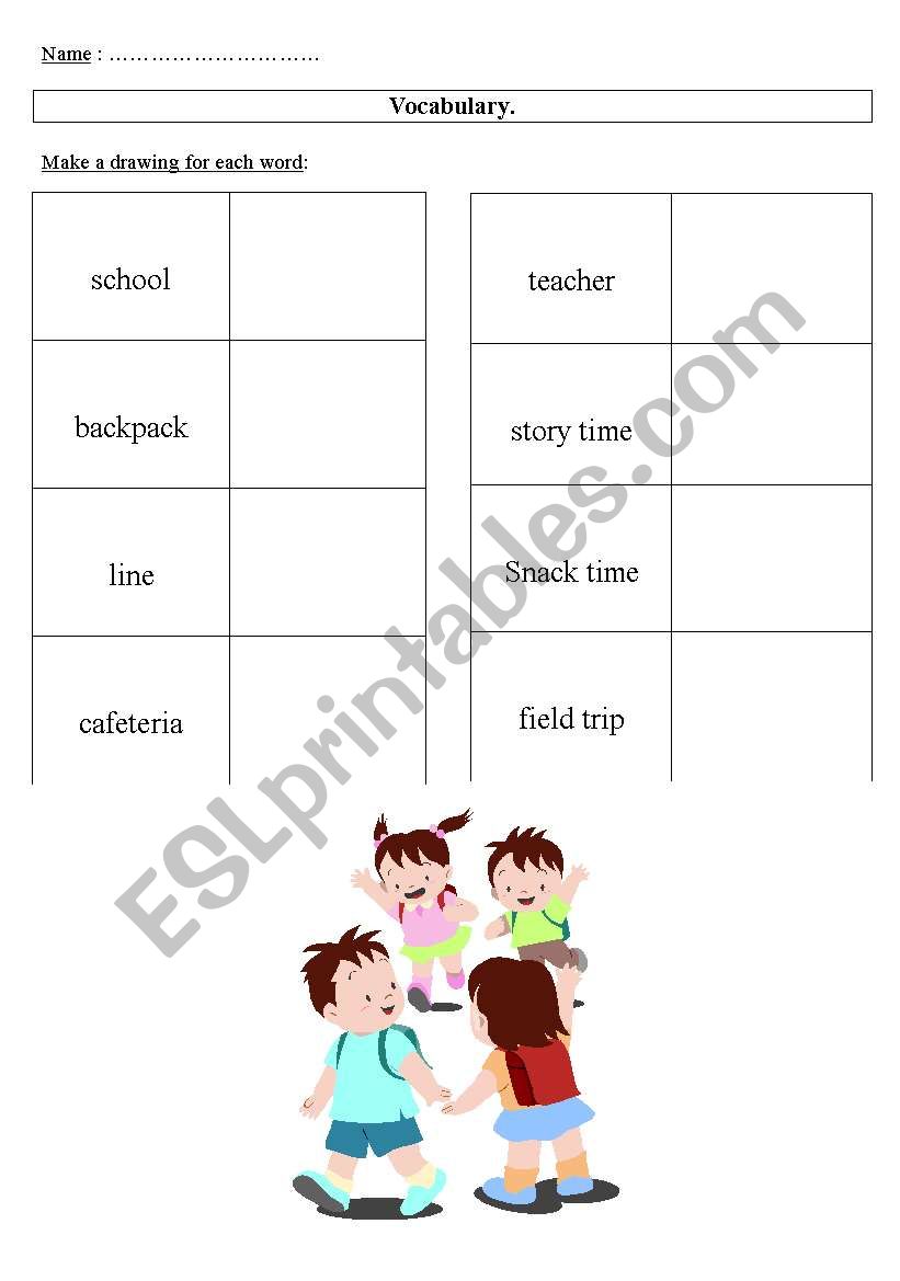 Vocabulary worksheet