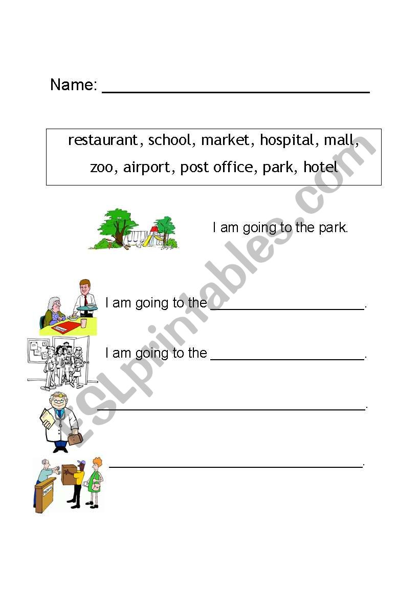 Going Places worksheet