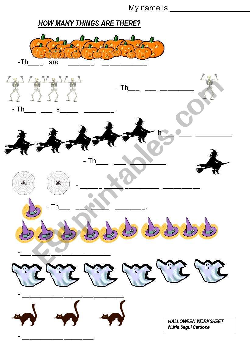 There is/ There are Halloween worksheet