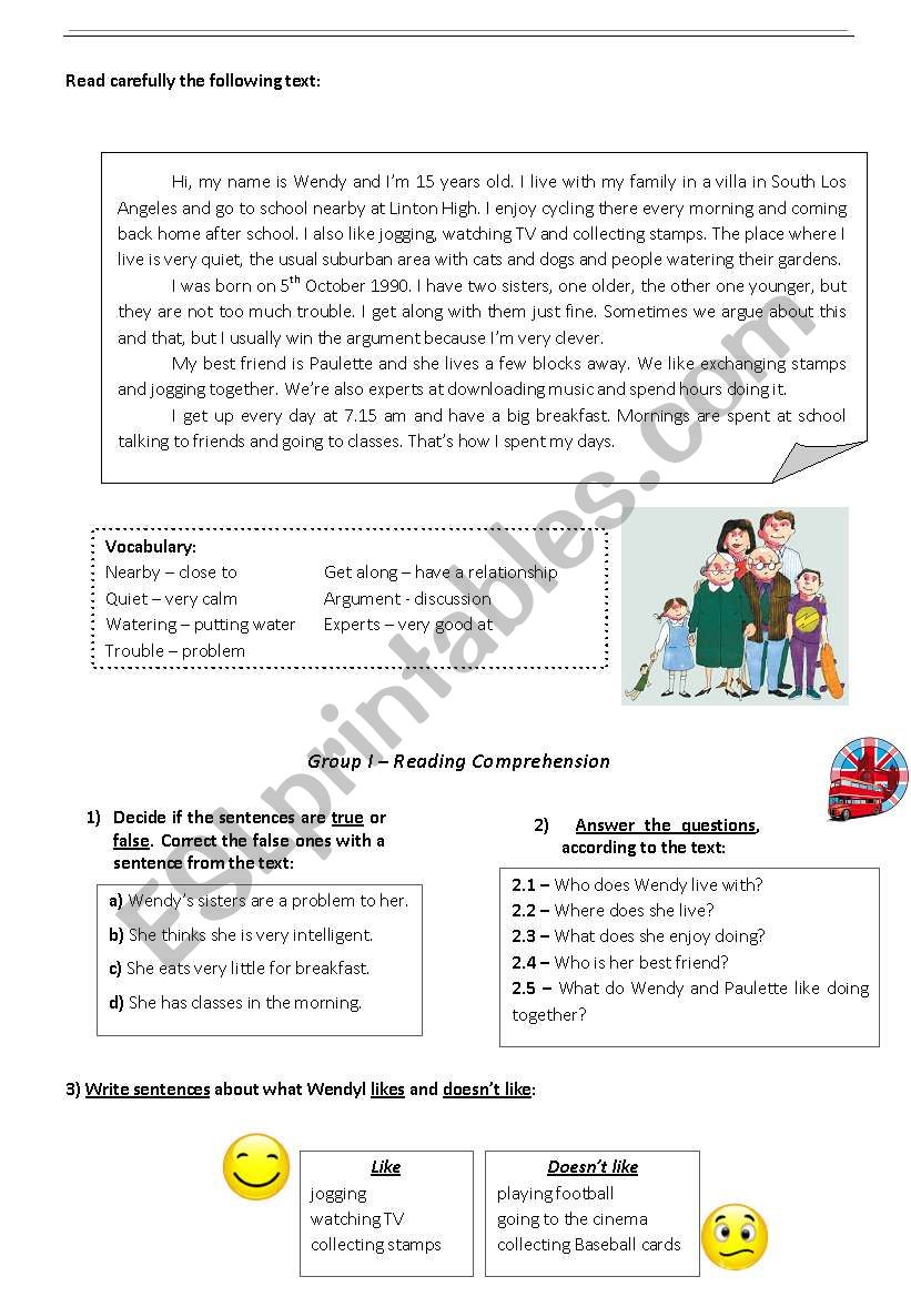 Let´s talk about family - ESL worksheet by aluaptavares