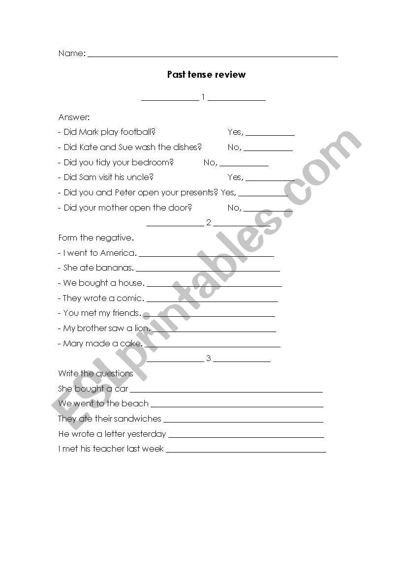 english-worksheets-past-tense-review