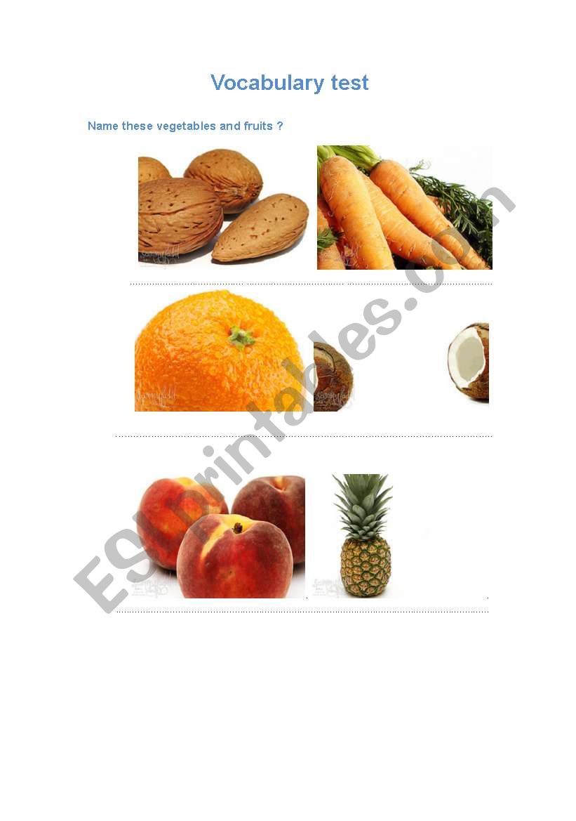 fruits  worksheet