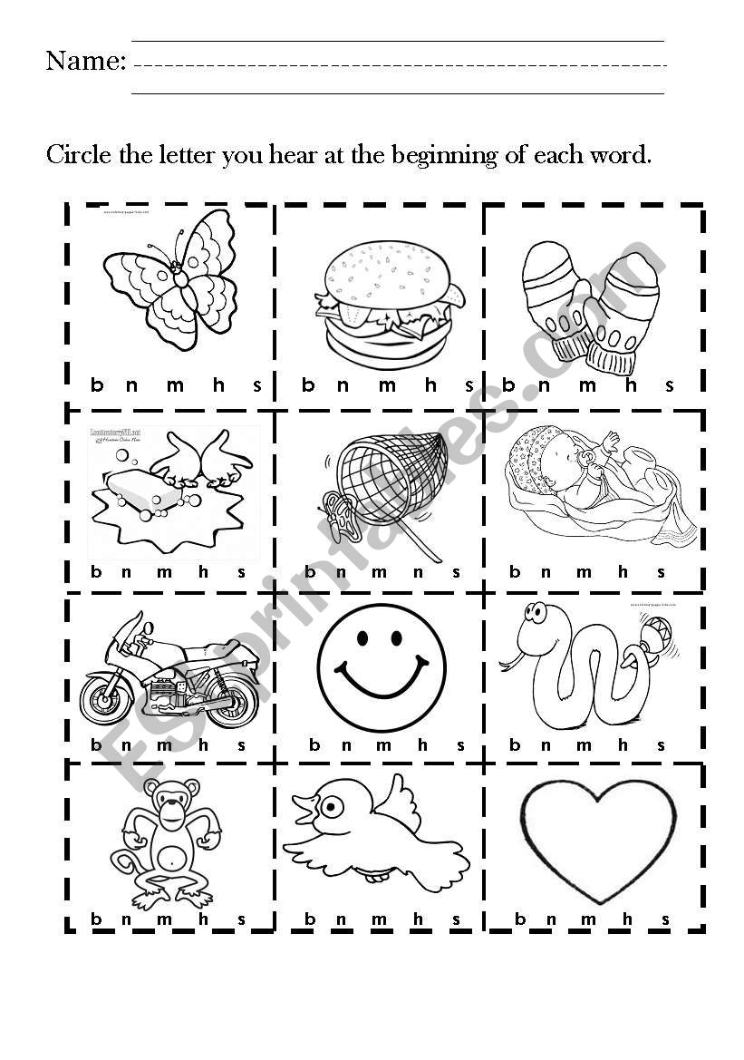 Letters Sounds worksheet