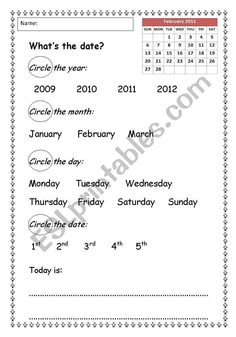 What s the date today ESL worksheet by Apodo