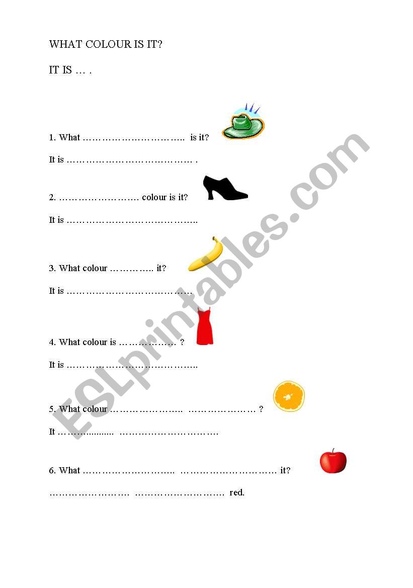 what colour is it? worksheet
