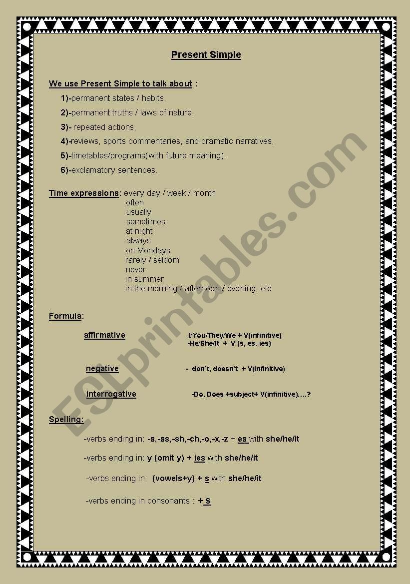 Present Simple worksheet