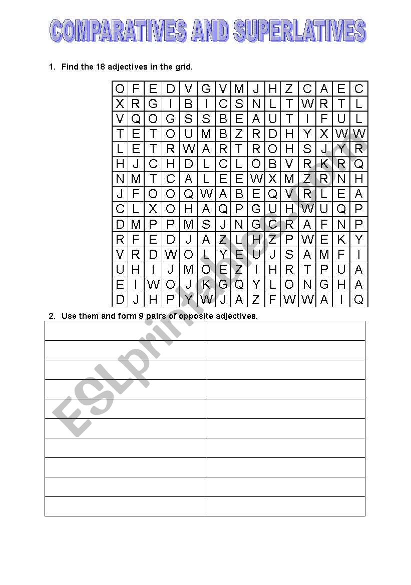 word find worksheet