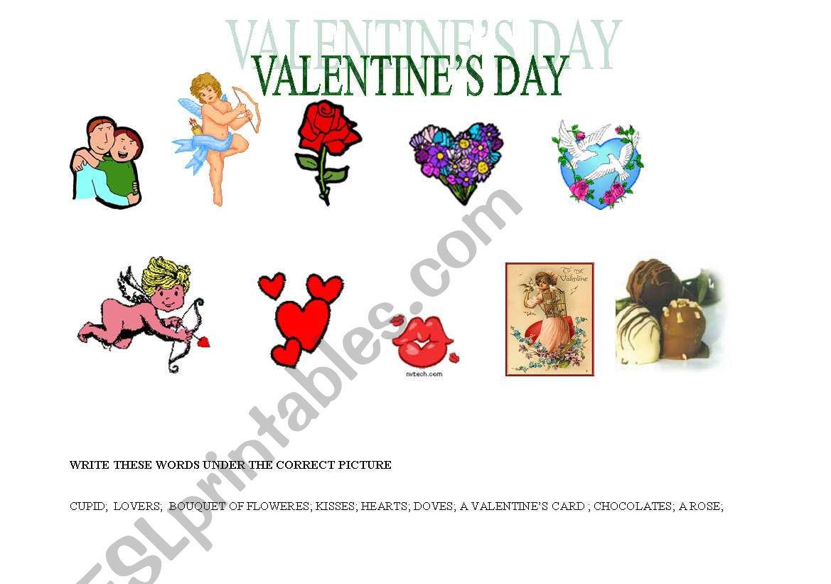 Valentines day worksheet