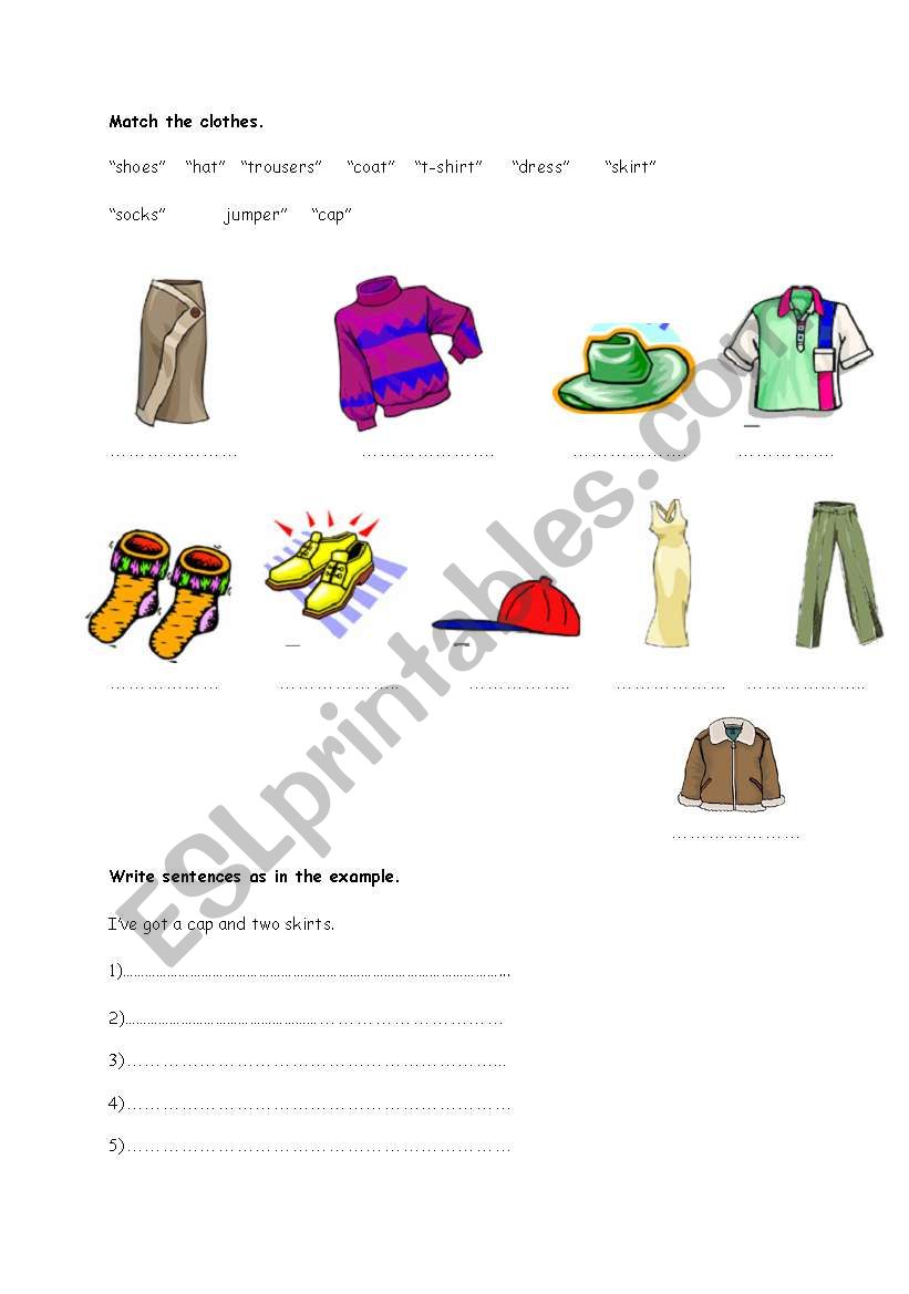 clothes vocabulary - ESL worksheet by witch85