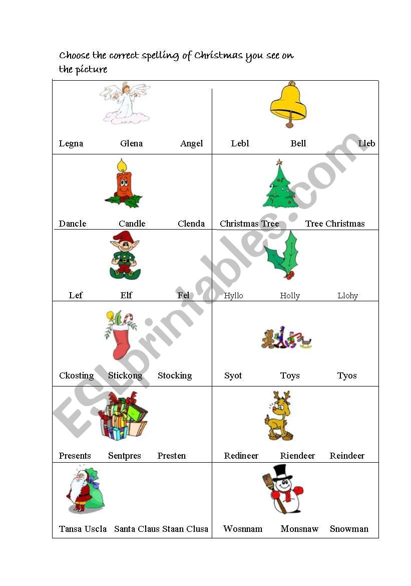 CHRISTMAS worksheet