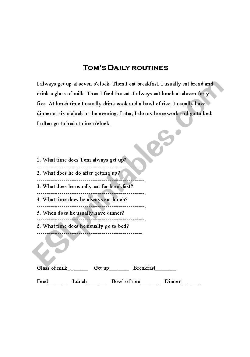 text worksheet