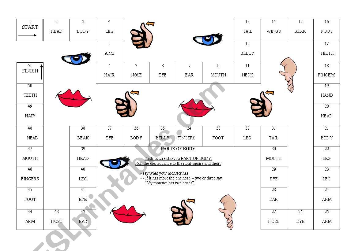 Parts of body - ESL worksheet by ksu844