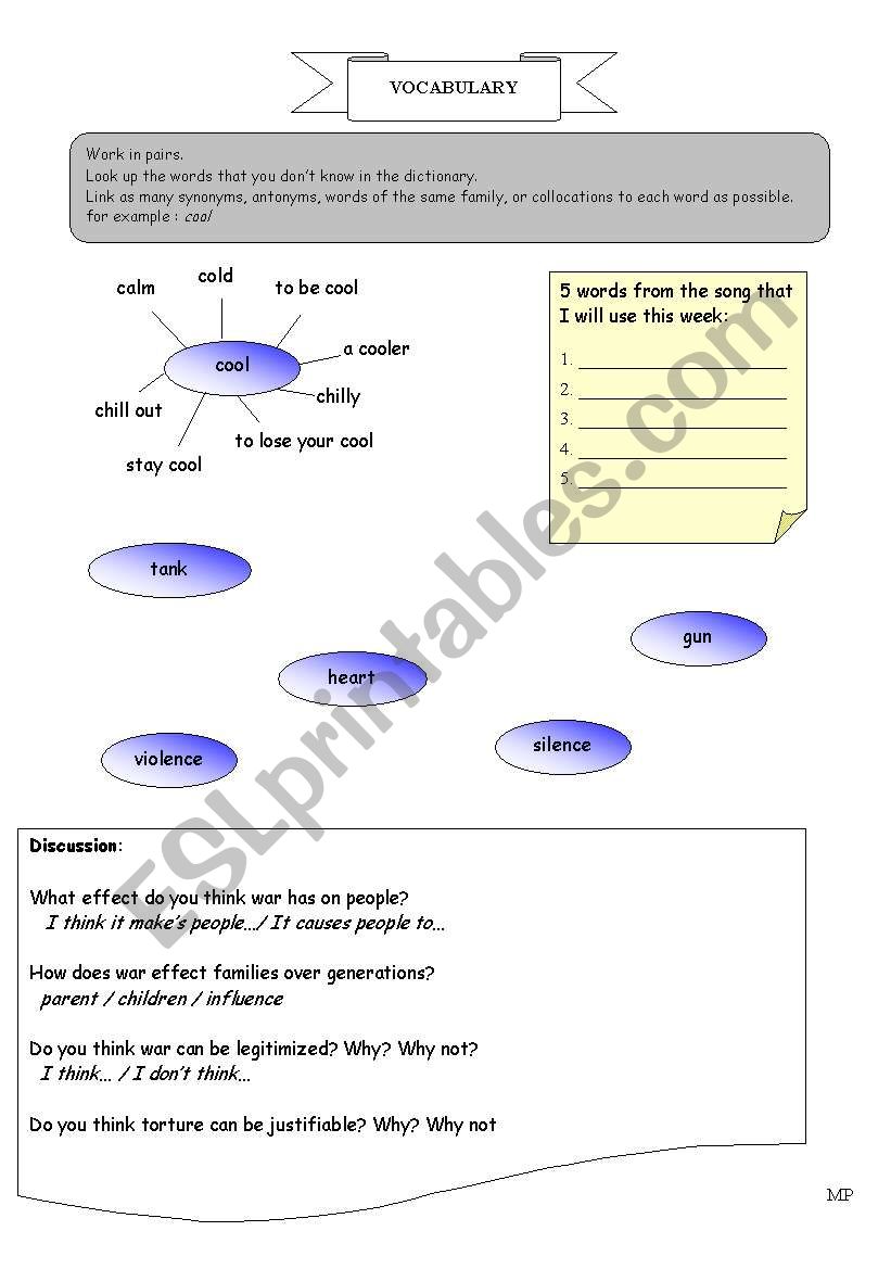 Zombie Lyrics by The Cranberries - ESL worksheet by jonnyc81