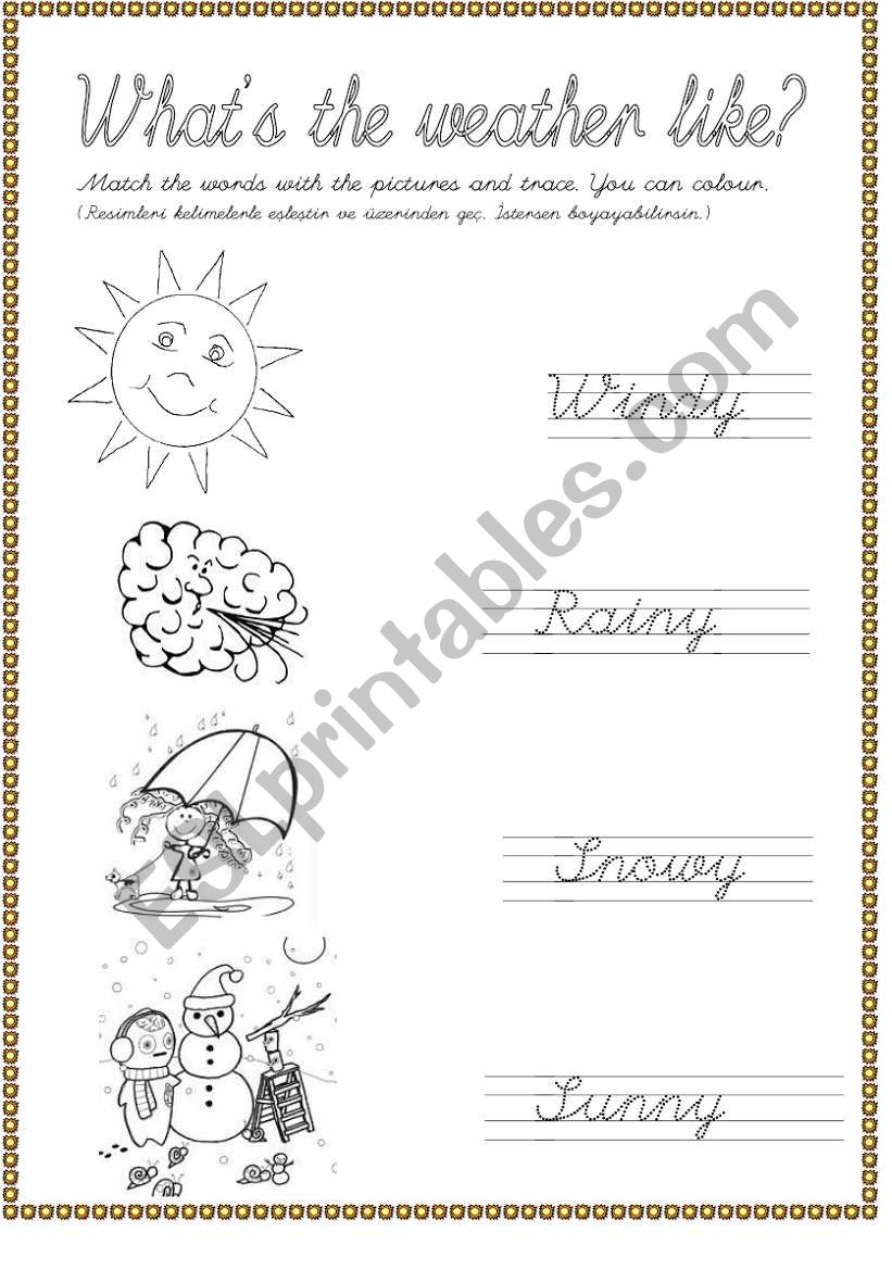 What´s the Weather Like - ESL worksheet by ironik