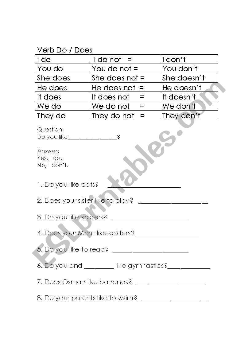 Basic Yes or No questions worksheet