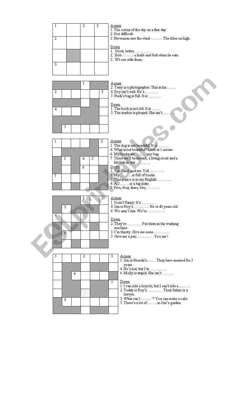 Crossword Puzzle worksheet