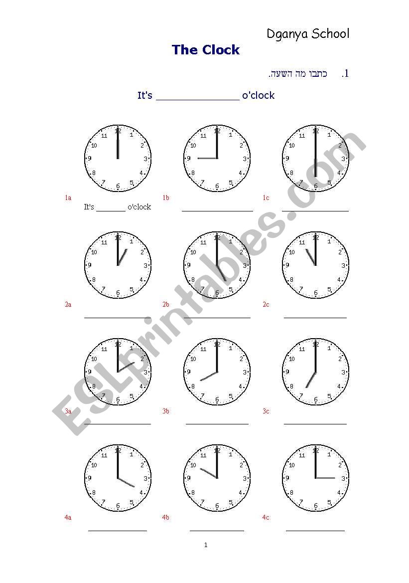 the clock esl worksheet by evne