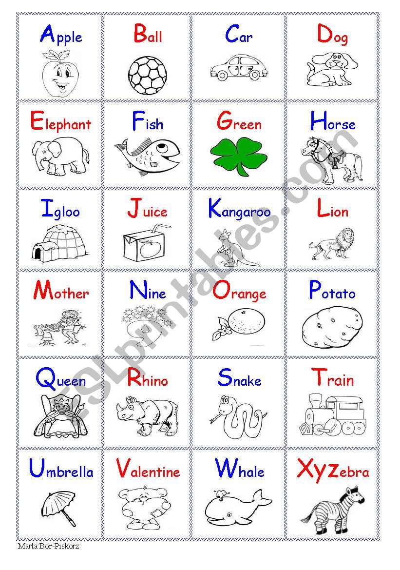 alphabet worksheet