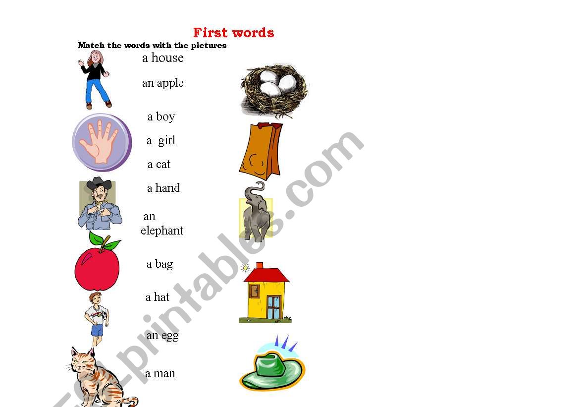 First words worksheet