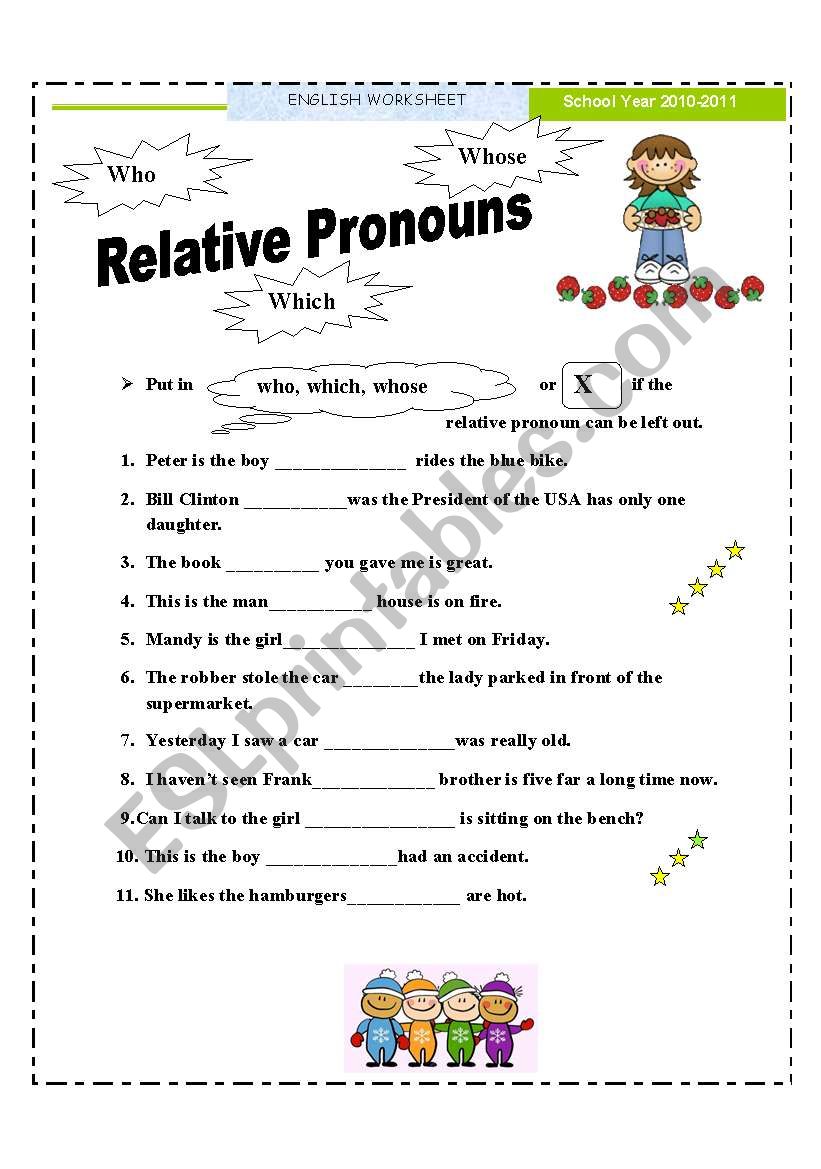 Relative Pronouns ESL Worksheet By Munira k