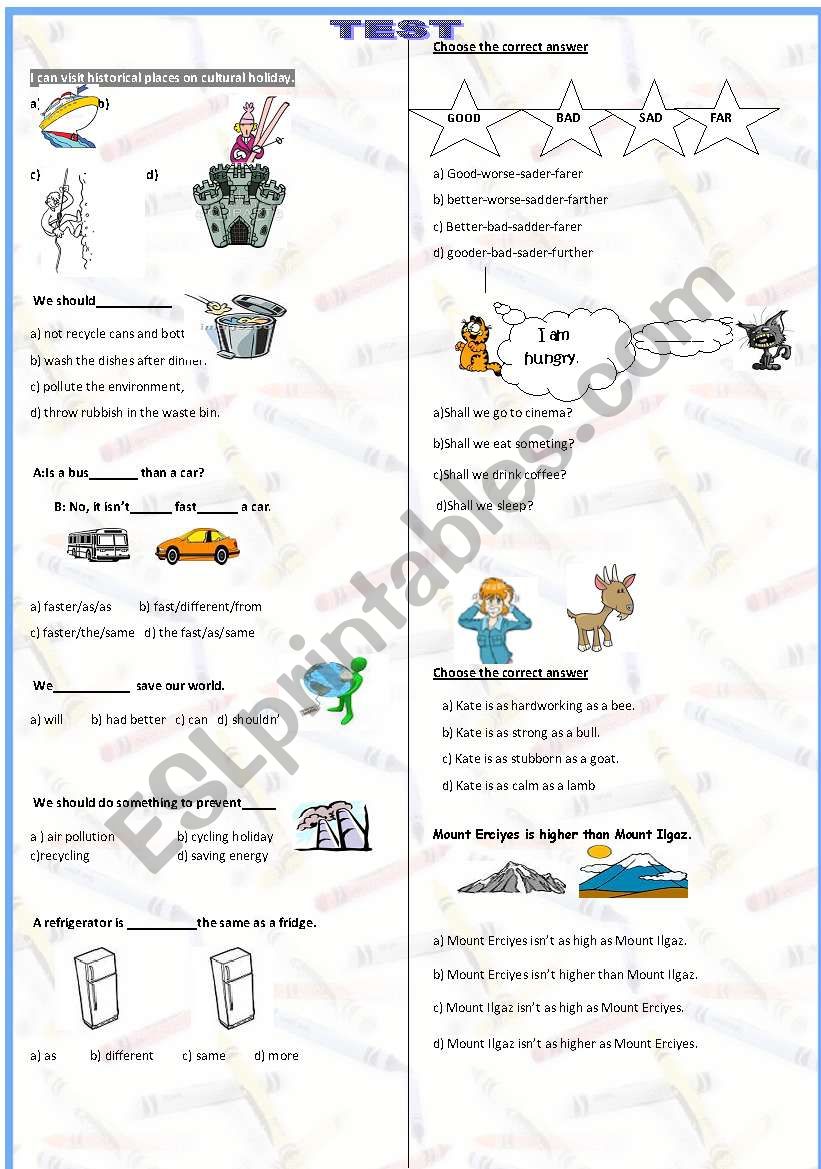 test  worksheet