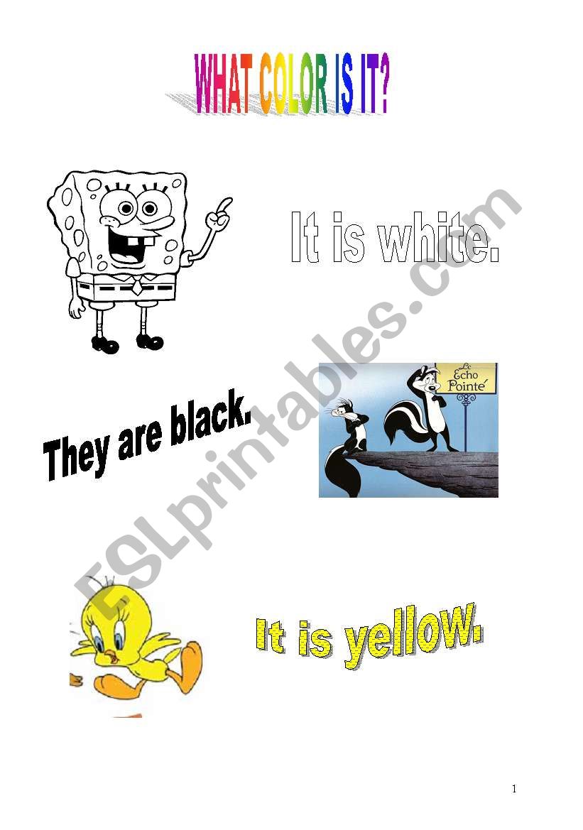 what colour is it? worksheet