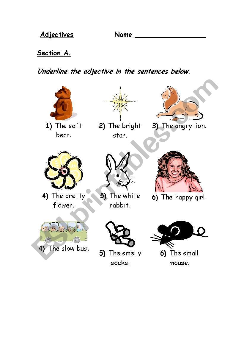 Adjectives worksheet