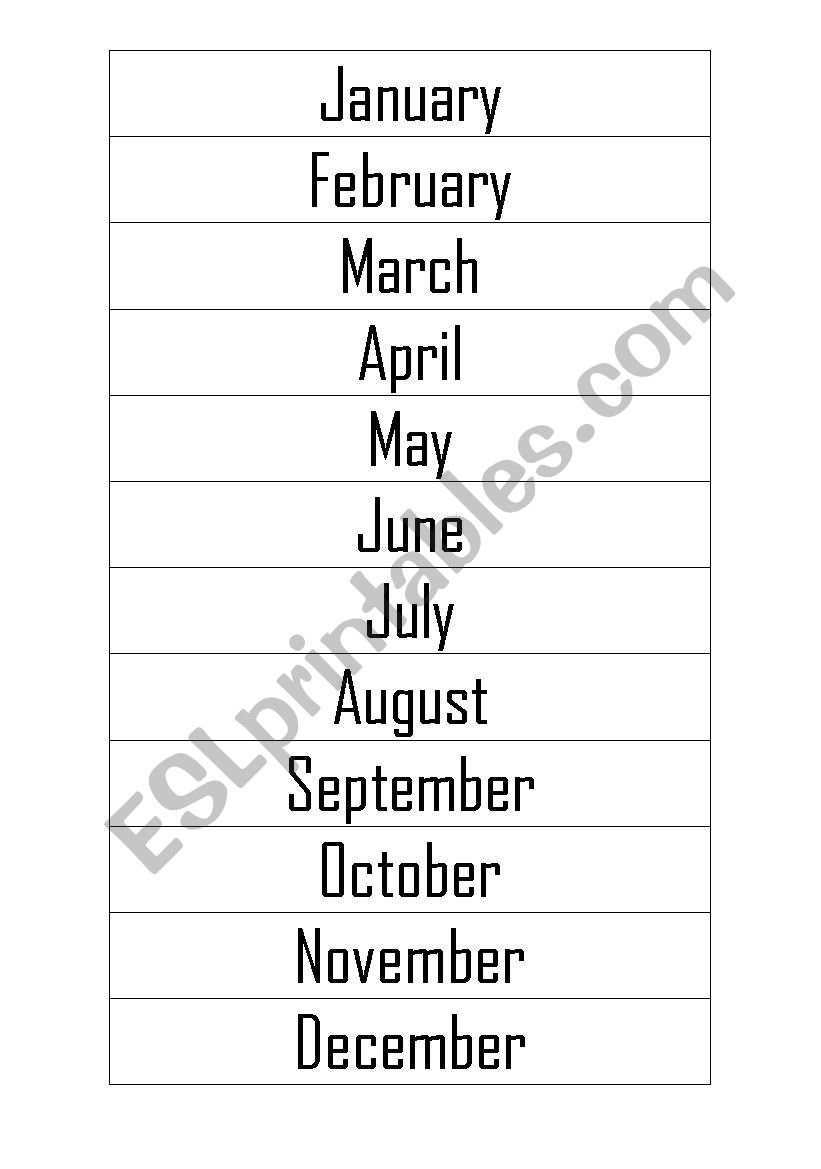 Months of The Year worksheet