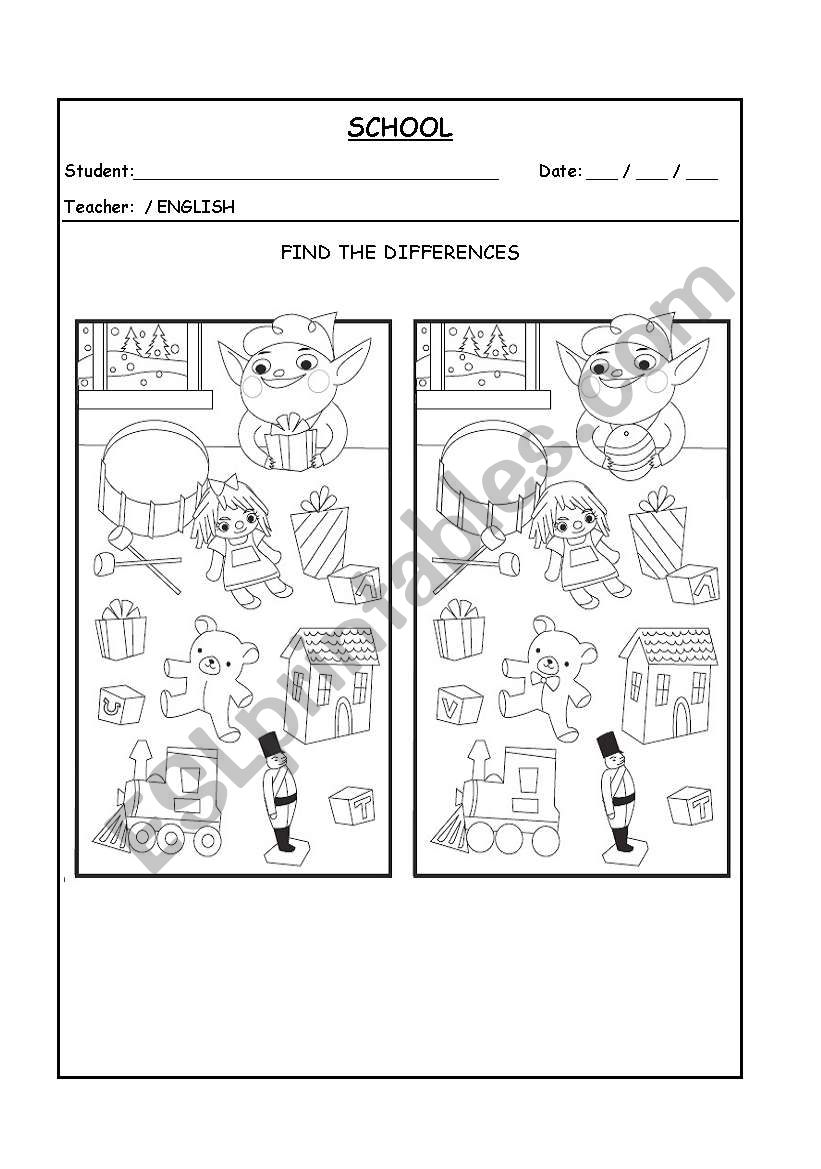 7 differences game worksheet