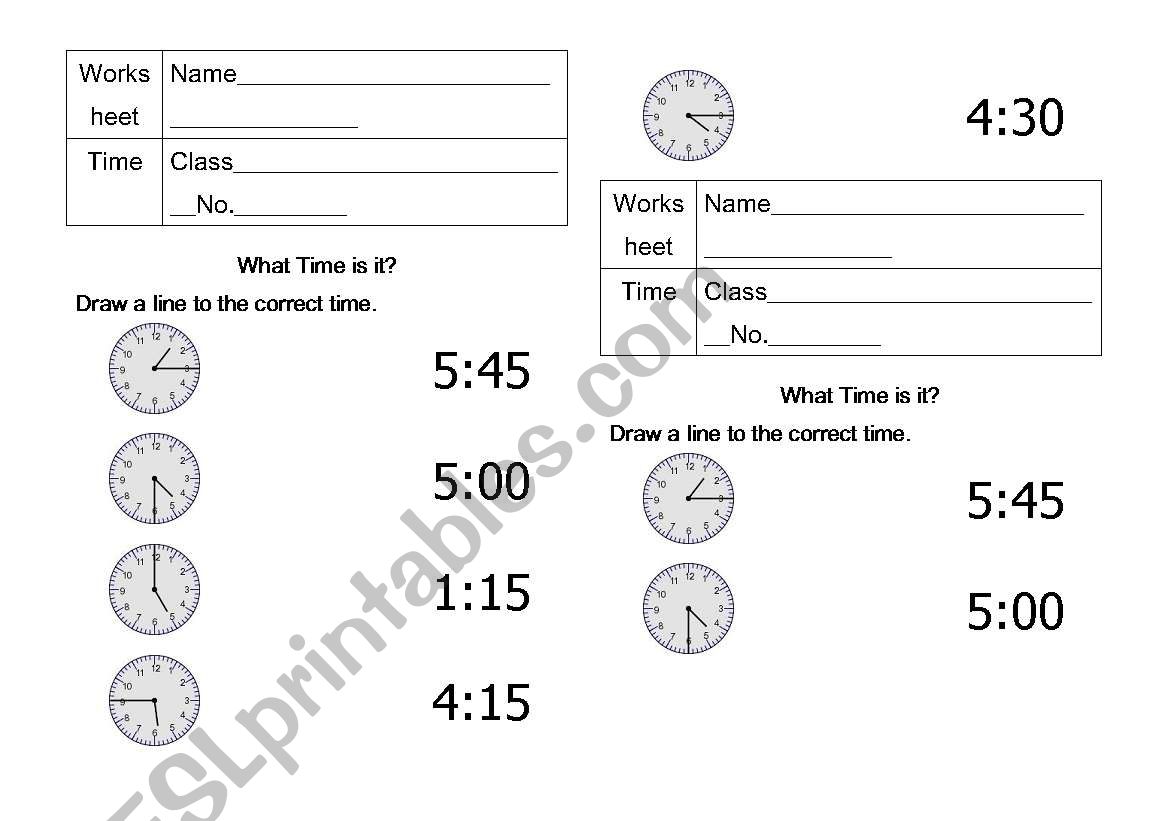 time worksheet