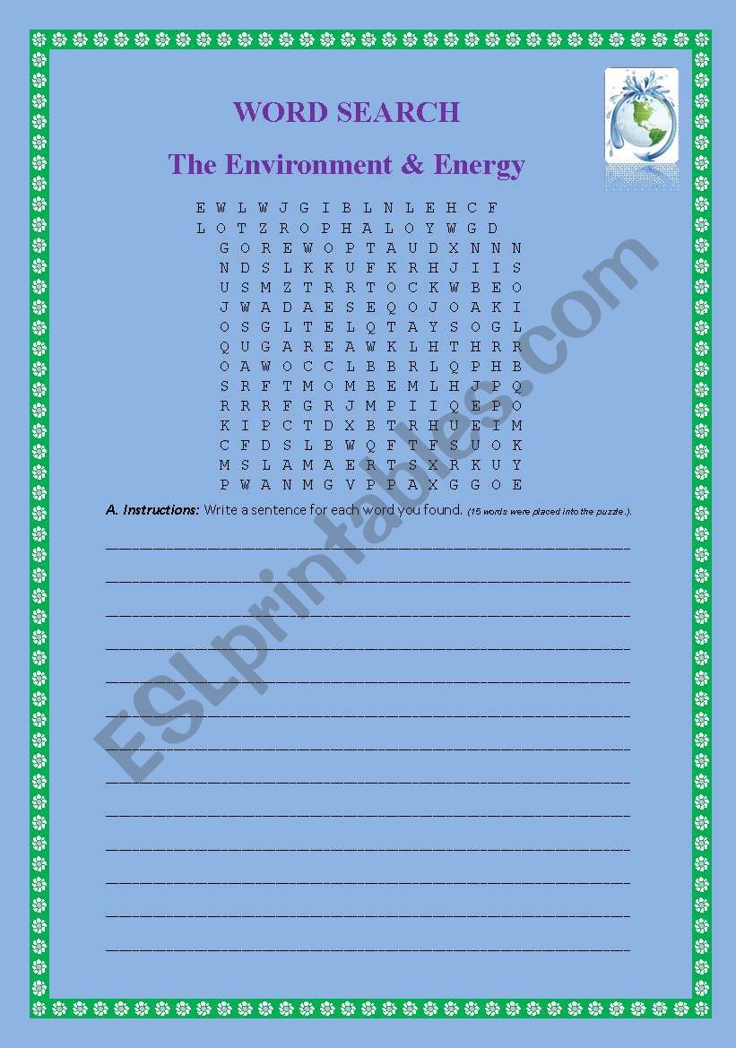 Word search: The Environment & Energy 